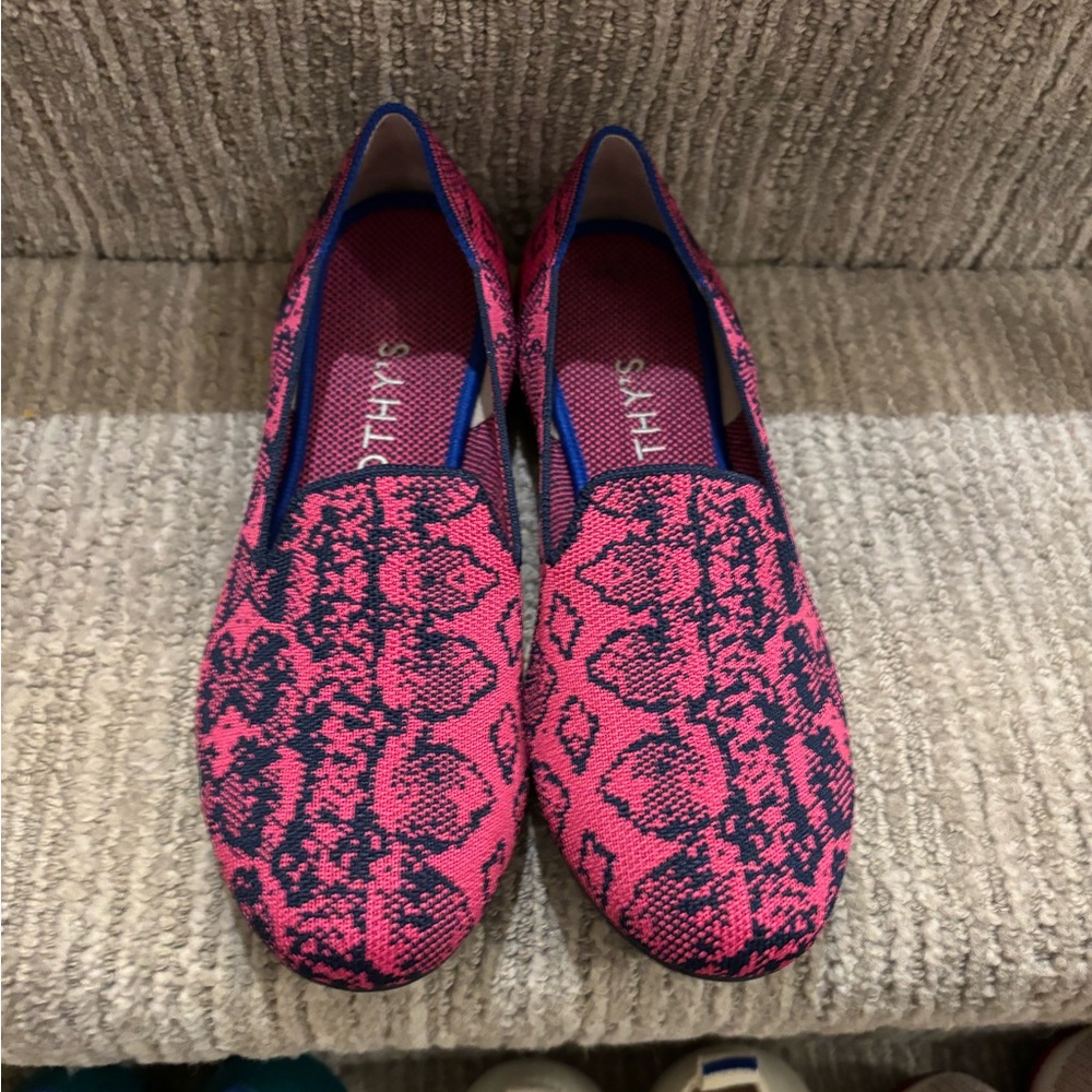 Fuchsia python Rothy’s loafers
